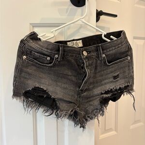 We The Free Black Denim Shorts